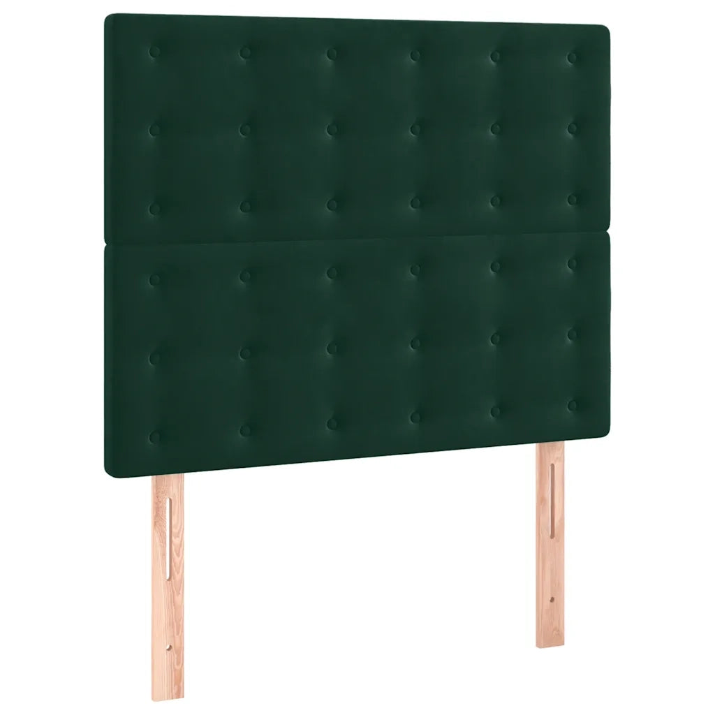 Letto a Molle con Materasso e LED-Struttura Letto con Materasso Verde Scuro 80x200cm Velluto 742394