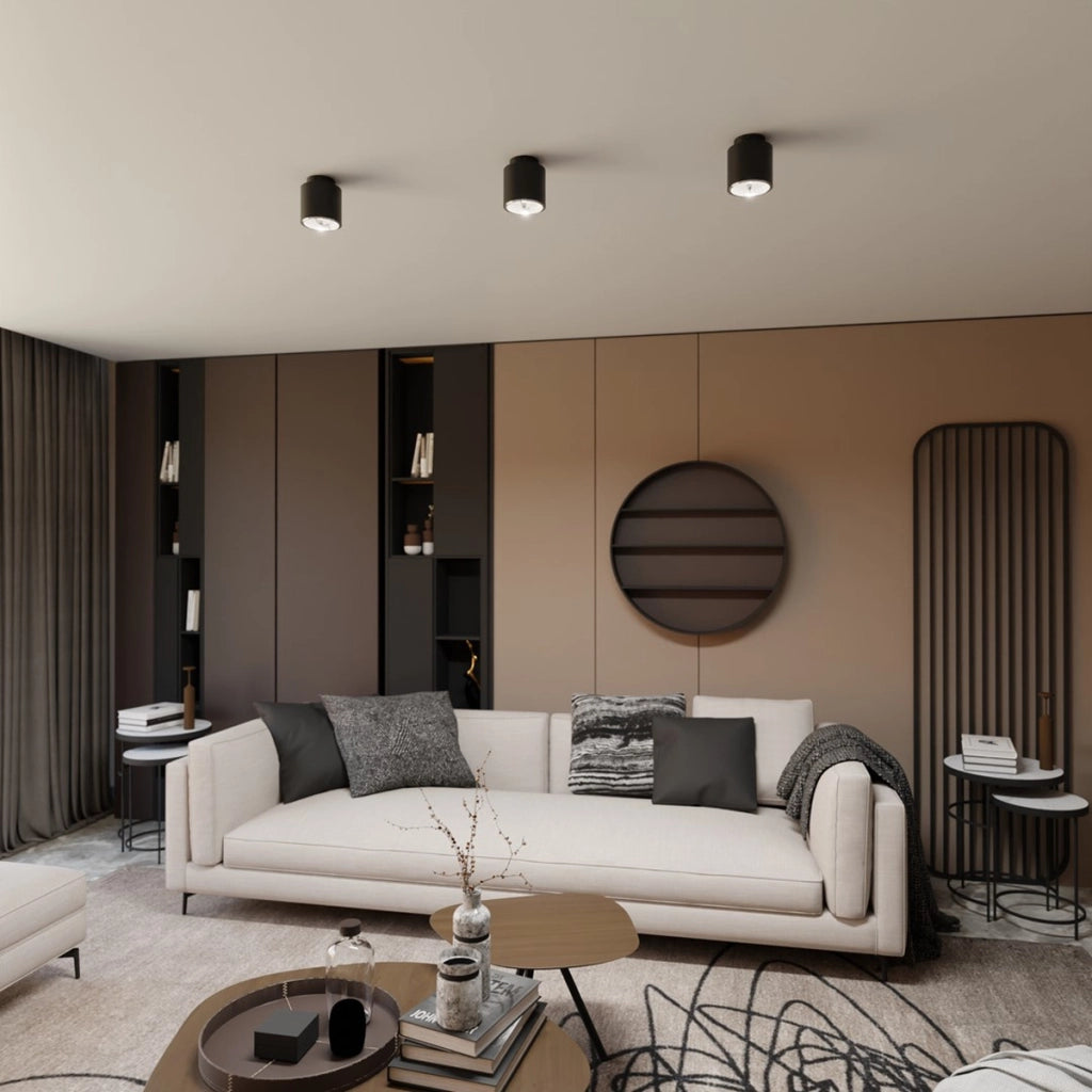 Lampada da soffitto Nano in acciaio nero opaco