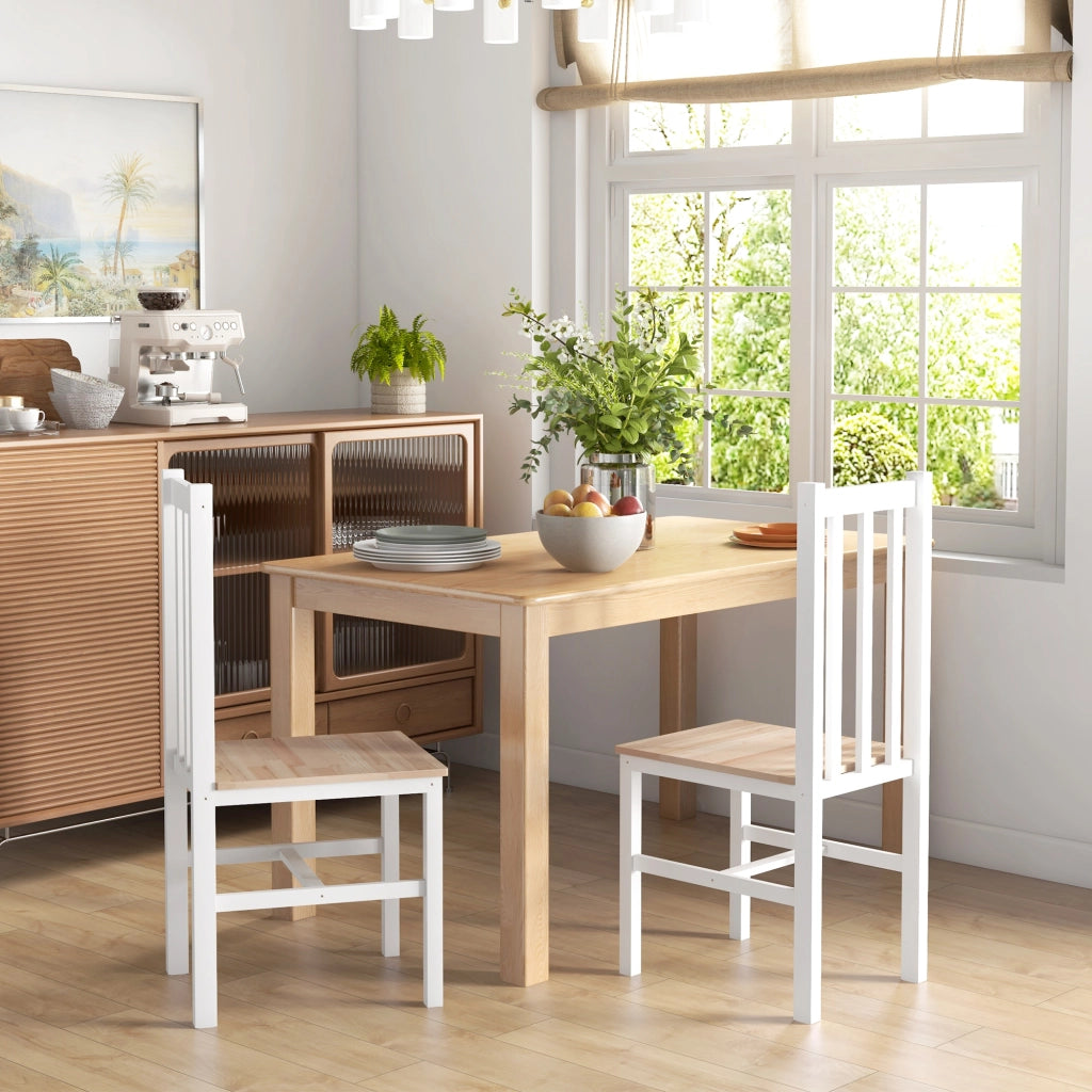 Sedia da pranzo ¨C zephmum ¨C bianco legno 38,5x47,5x99 cm