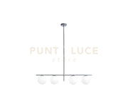 JUGEN LAMPADARIO SOFFITTO 4 LUCI VETRO BIANCO MONTATURA OTTANIO ATTACCO E27 D.20CM