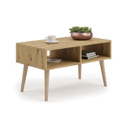 Tavolino da salotto SANDI scandinavo rovere Artisan con ripiano