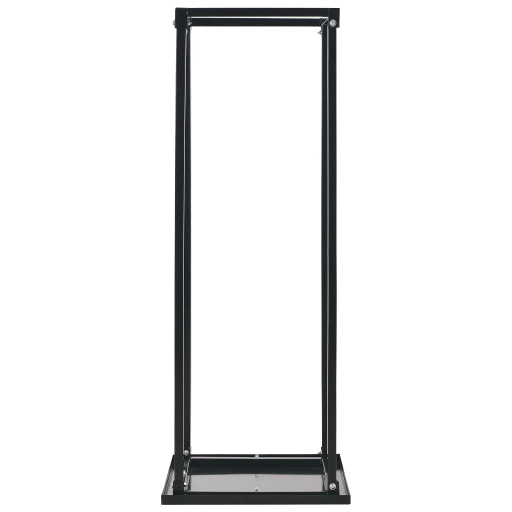 Rastrelliera per Legna da Ardere Base Nera 37x37x113cm Acciaio CFW6797097