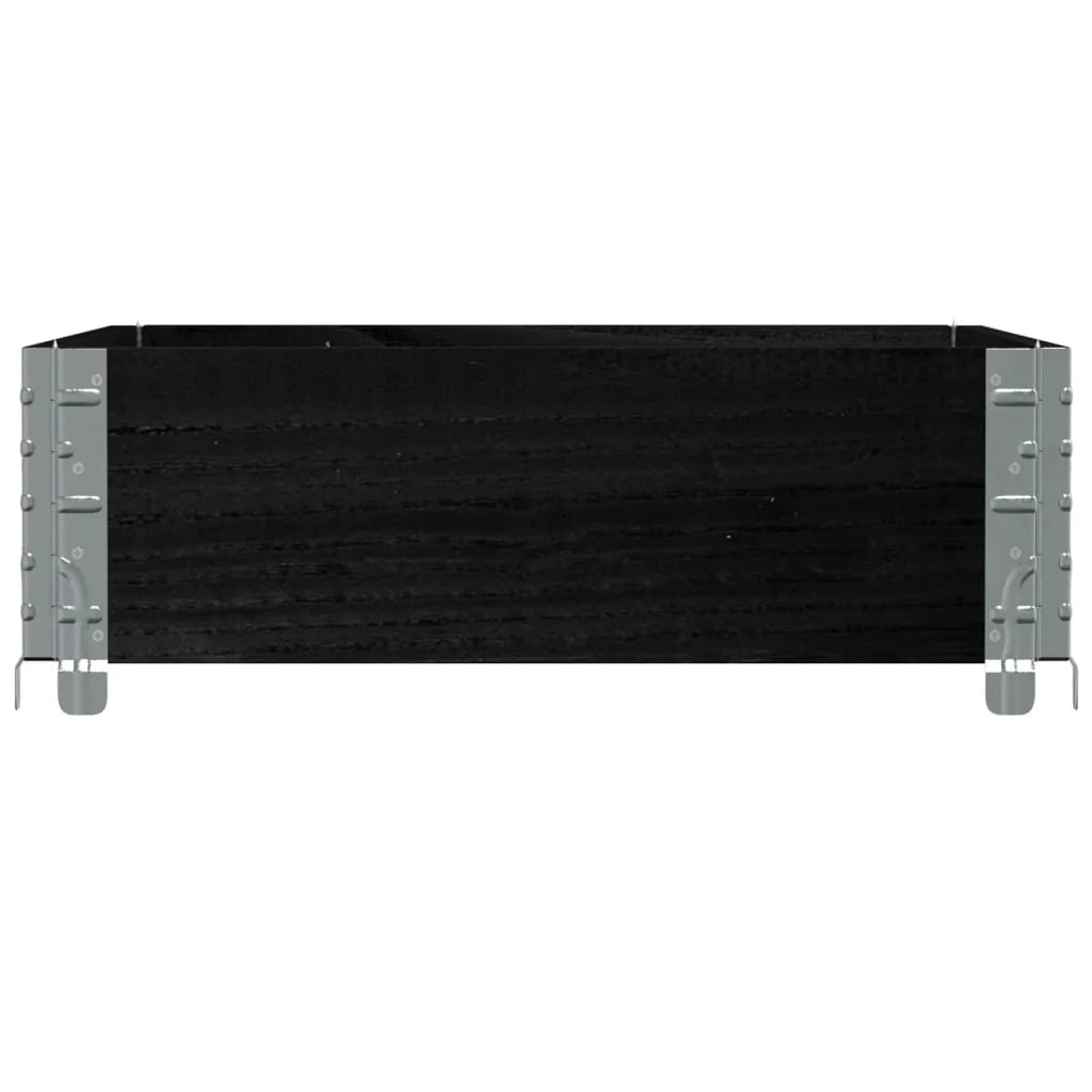 Fioriera rialzata per piante fiori terrazza giardino 80 x 60 cm legno massello di pino nero 02_0037885