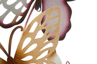 Pannello da Muro Farfalle Oro e Bordeaux C 59,5x4x111,5 cm in Ferro