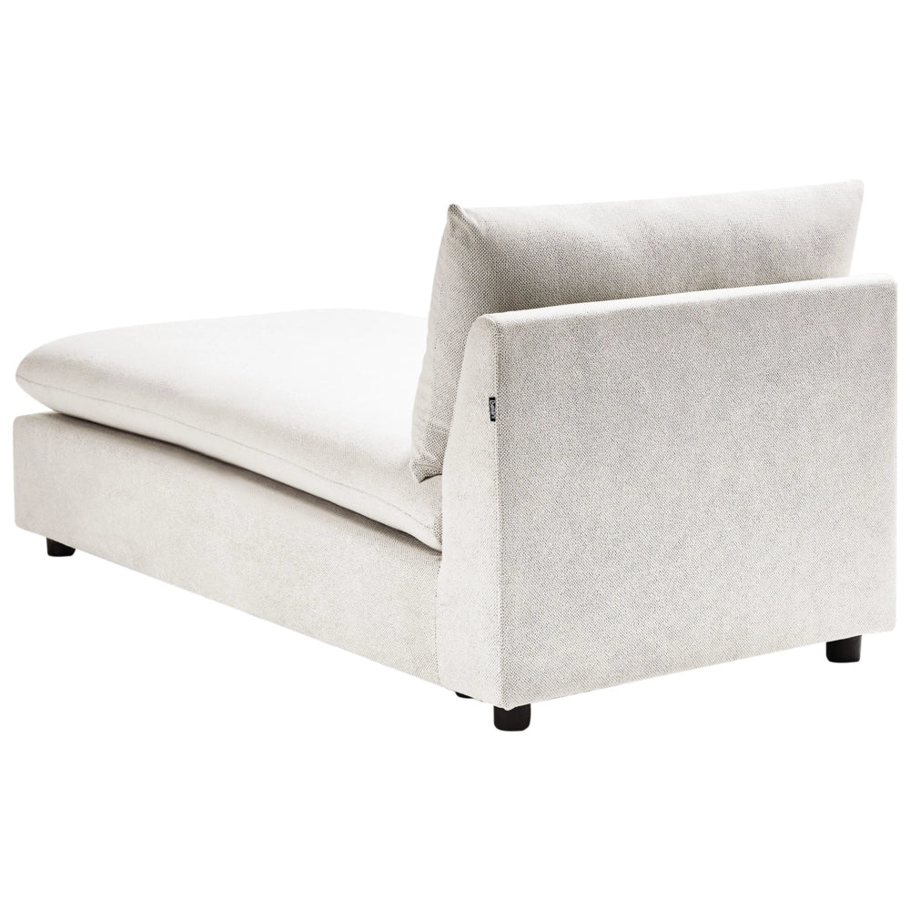 Chaise Lounge in poliestere bianco sporco imbottito senza braccioli Mobili per il soggiorno moderni e alla moda