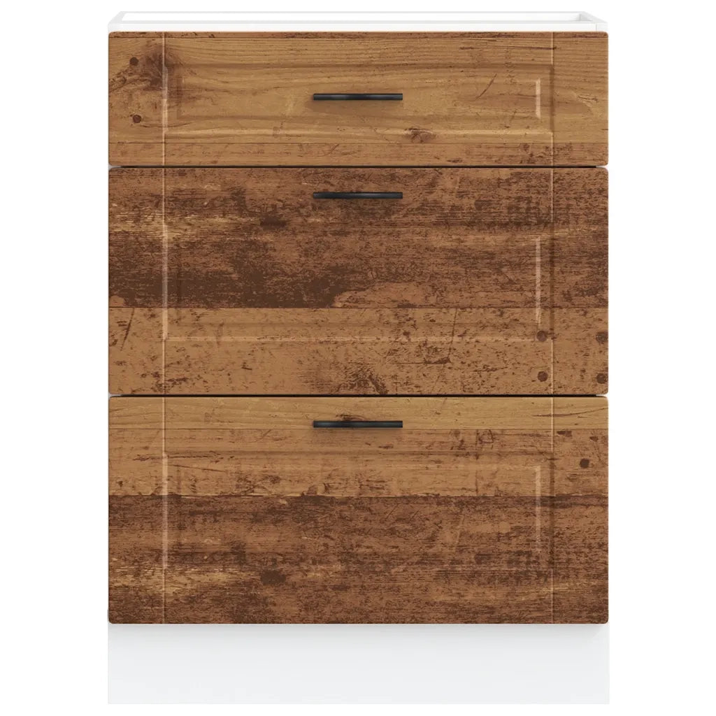 Mobile da cucina di grandi dimensioni con vano contenitore 60 x 46 x 81,5 cm in legno composito finitura effetto legno anticato 02_0050489