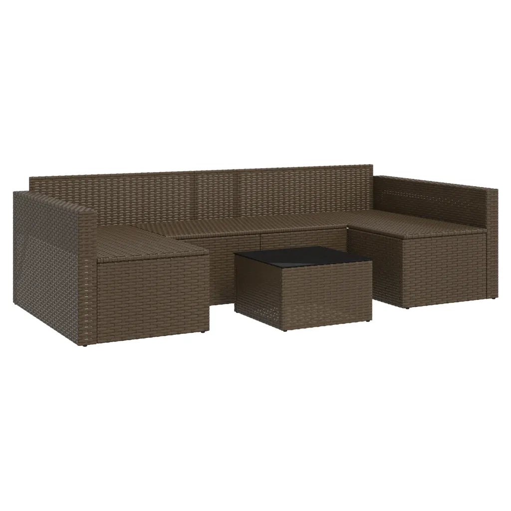 Set Divani da Giardino 2 pz | Set Salotto da Giardino con Cuscini in Polyrattan Marrone