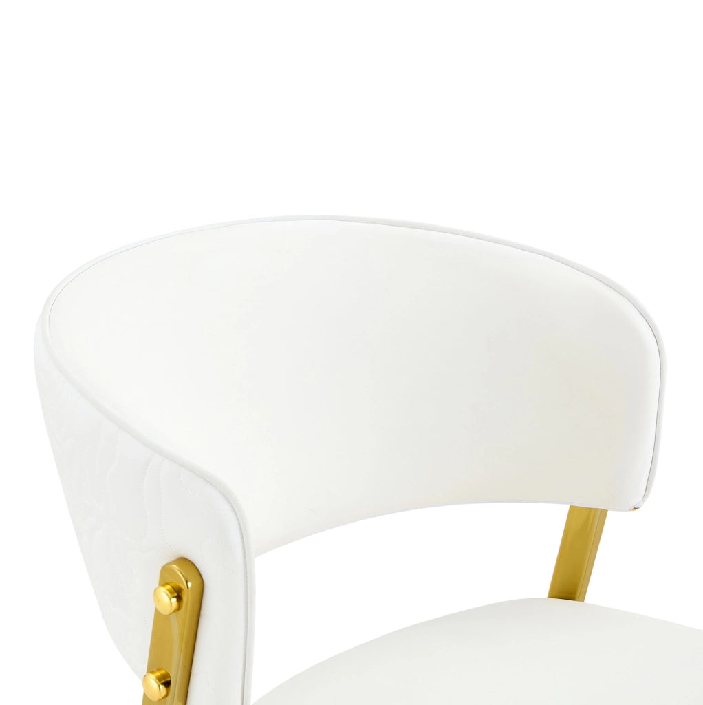 Sedia da pranzo 74x53.5x51 cm con schienale ergonomico in PU bianco