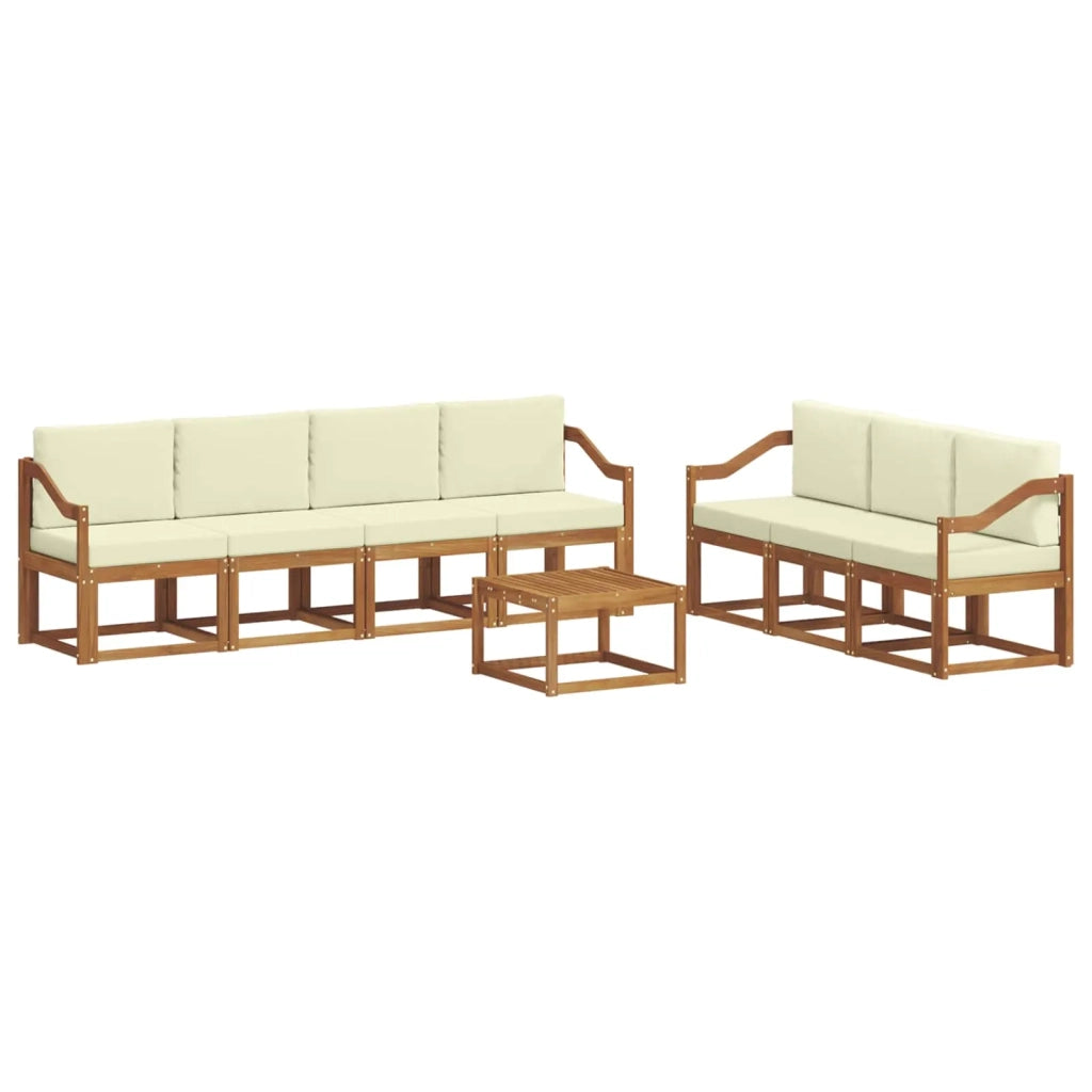 Set di divani da esterno con cuscino 8 pcs Naturale e Crema 3366128