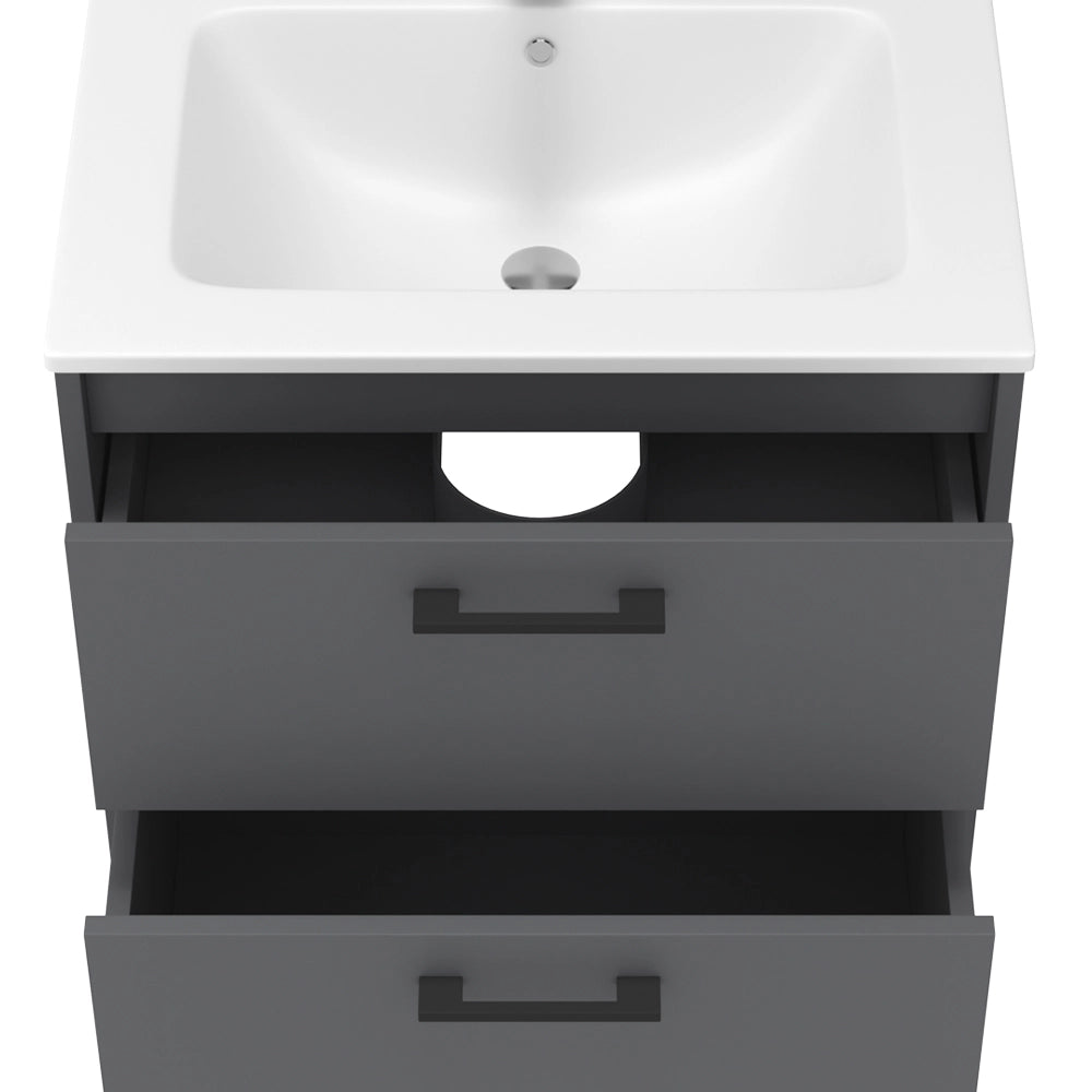 Vicco Set di mobili da bagno Antracite 61 x 61.5 cm con lavabo