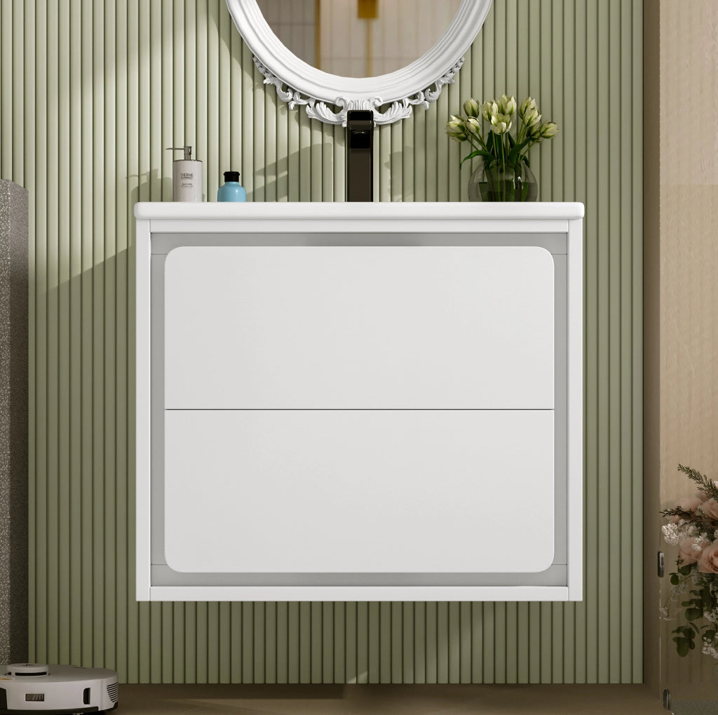 Mobile bagno sospeso 60x46x50 cm con lavabo e luce LED
