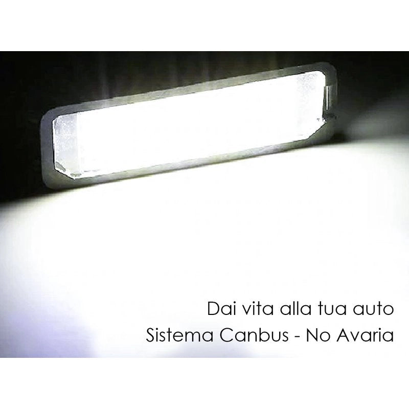 Kit Luci Targa Led VW Golf 4 Golf 5 Golf 6 Golf 7 EOS 06 Lupo New Beetle 06 Passat CC 2009 Polo 2000 Phaeton 2002 Porsche Macan 18 Smd Bianco
