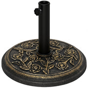Base per Ombrellone 9kg in Resina con Finiture in Bronzo ¦µ45.5 x 31.5cm Nero