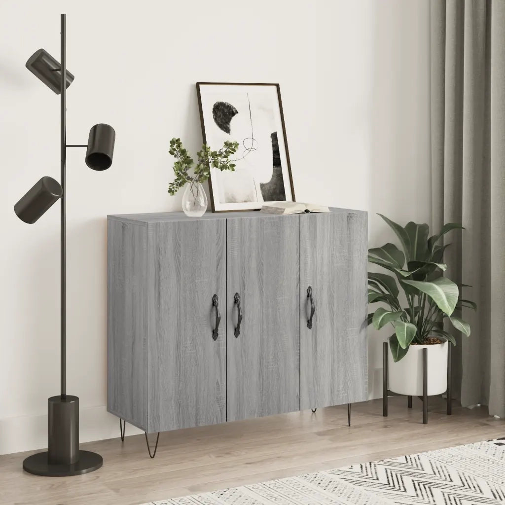 Credenza Grigio Sonoma 90x34x80 cm in Legno Multistratocod mxl 104777