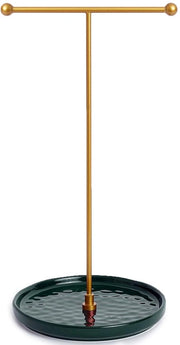 Standarizzazione gioielli in oro - 15 cm base ceramica x 30 cm altezza albero per gioielli, supporto per collane, bracciali, anelli, orecchini e hanger, bosco di smeraldo.