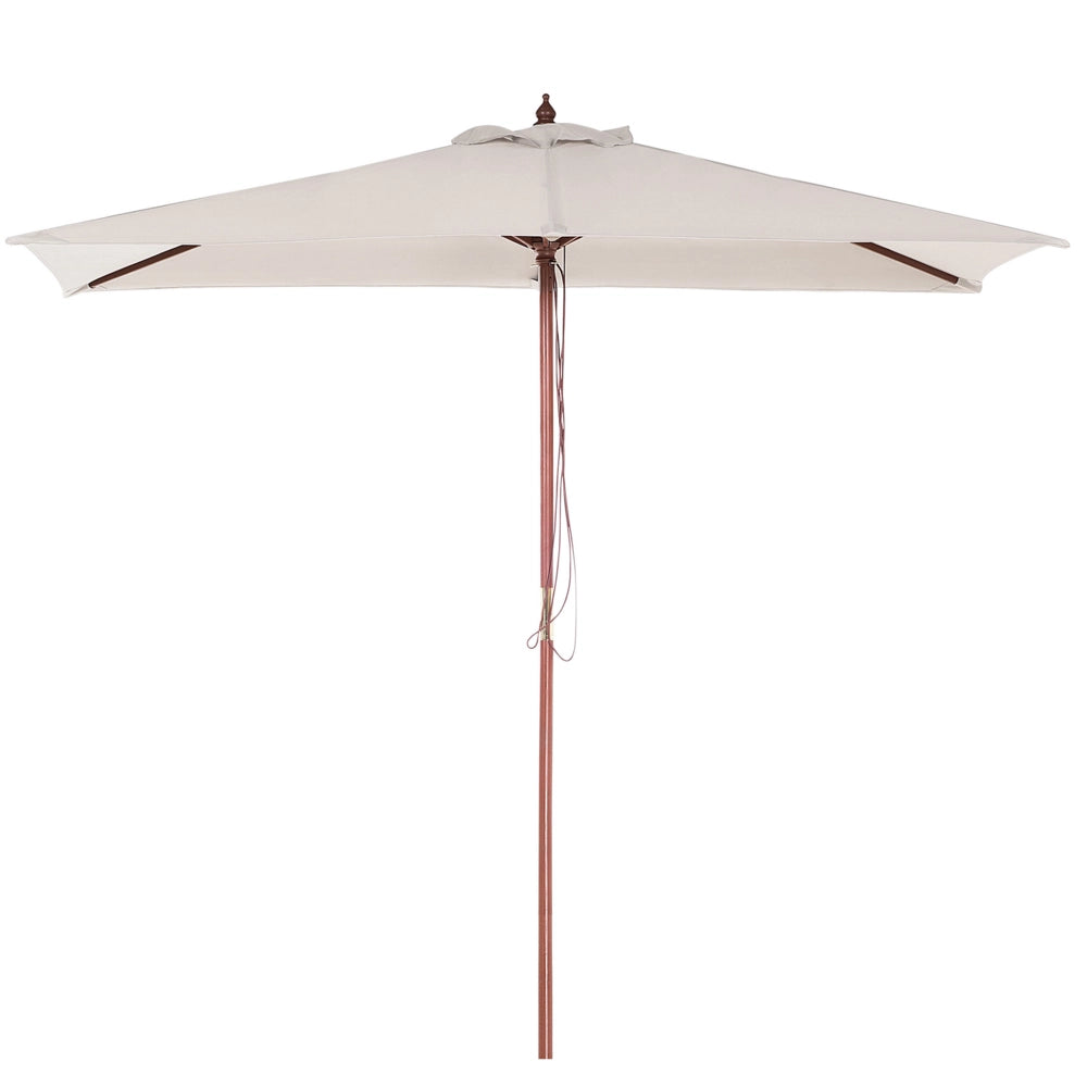 Ombrellone da giardino in tessuto beige legno di betulla 244 cm resistente agli agenti atmosferici