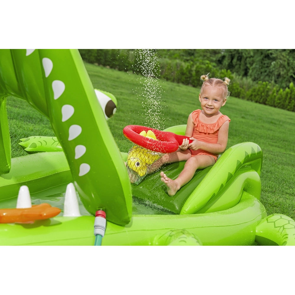 Trade Shop - Centro Giochi Acquatico Gonfiabile Piscina A Forma Di Coccodrillo 234x163x87cm 53169 -