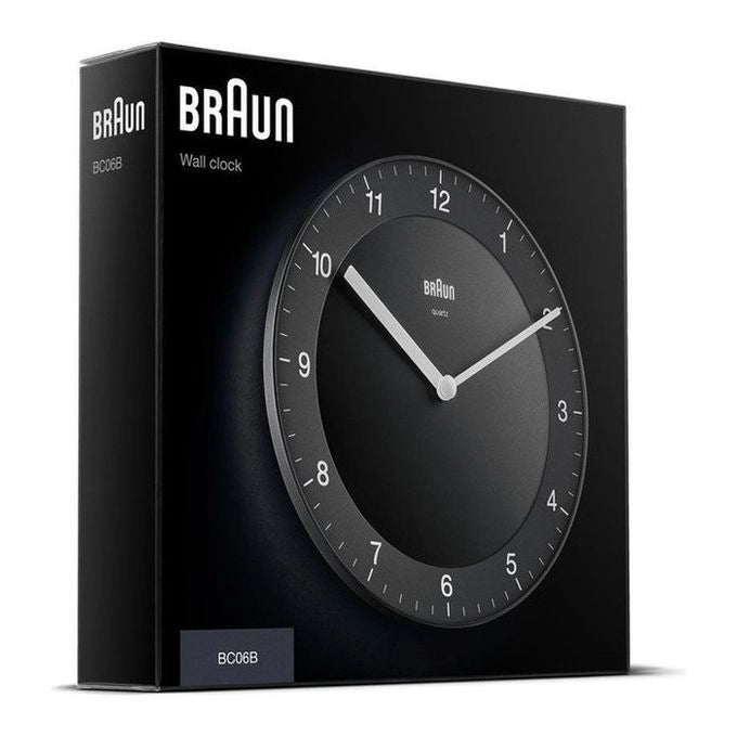 BRAUN 67076 BC 06 B Orologio da Parete al Quarzo Forma Circolare Quadrante Nero colore Nero