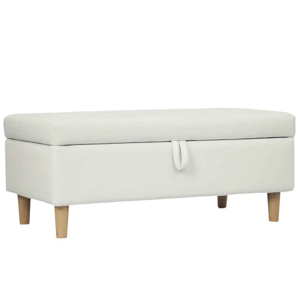 Poltrona pouf con cassetti ¨C zephmum ¨C crema 80x80x44 cm