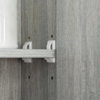 Armadietto a Specchio per Bagno con Ripiani Regolabili 3 Porte e Mensola 90x15x75 cm Grigio