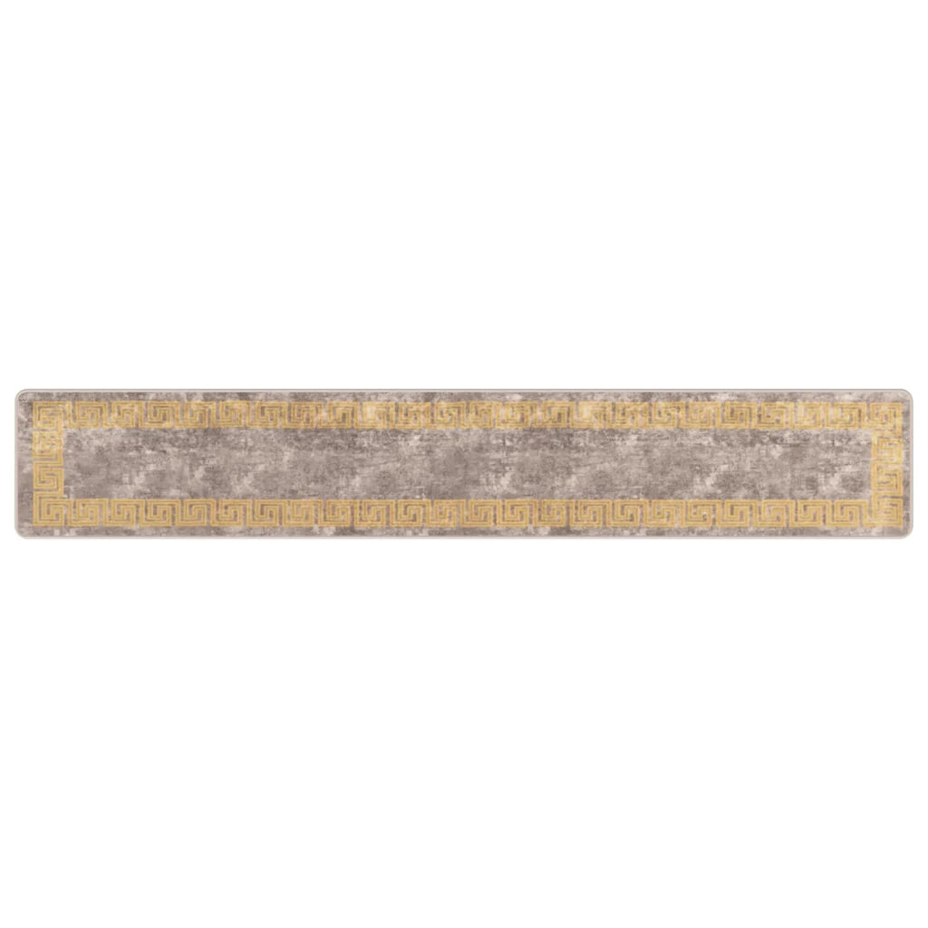 Runner Tappeto MARSA Grigio 50 x 300 cm Poliestere e PVC