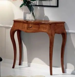 Consolle in legno arte povera noce Bassano con cassetto piccolo