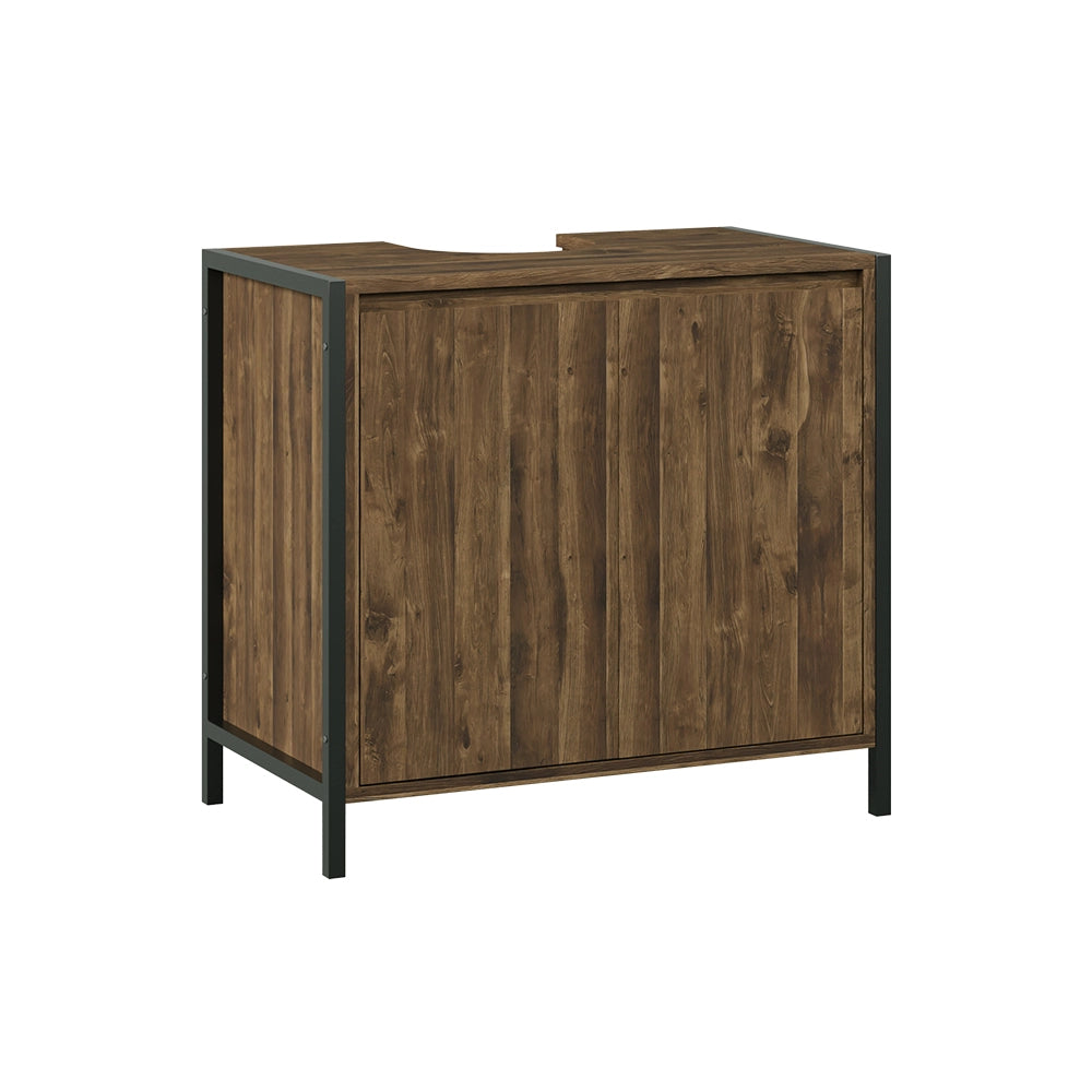Vicco Mobile sottolavabo per bagno Quercia/nero 70 x 65 cm con 2 scomparti chiusi