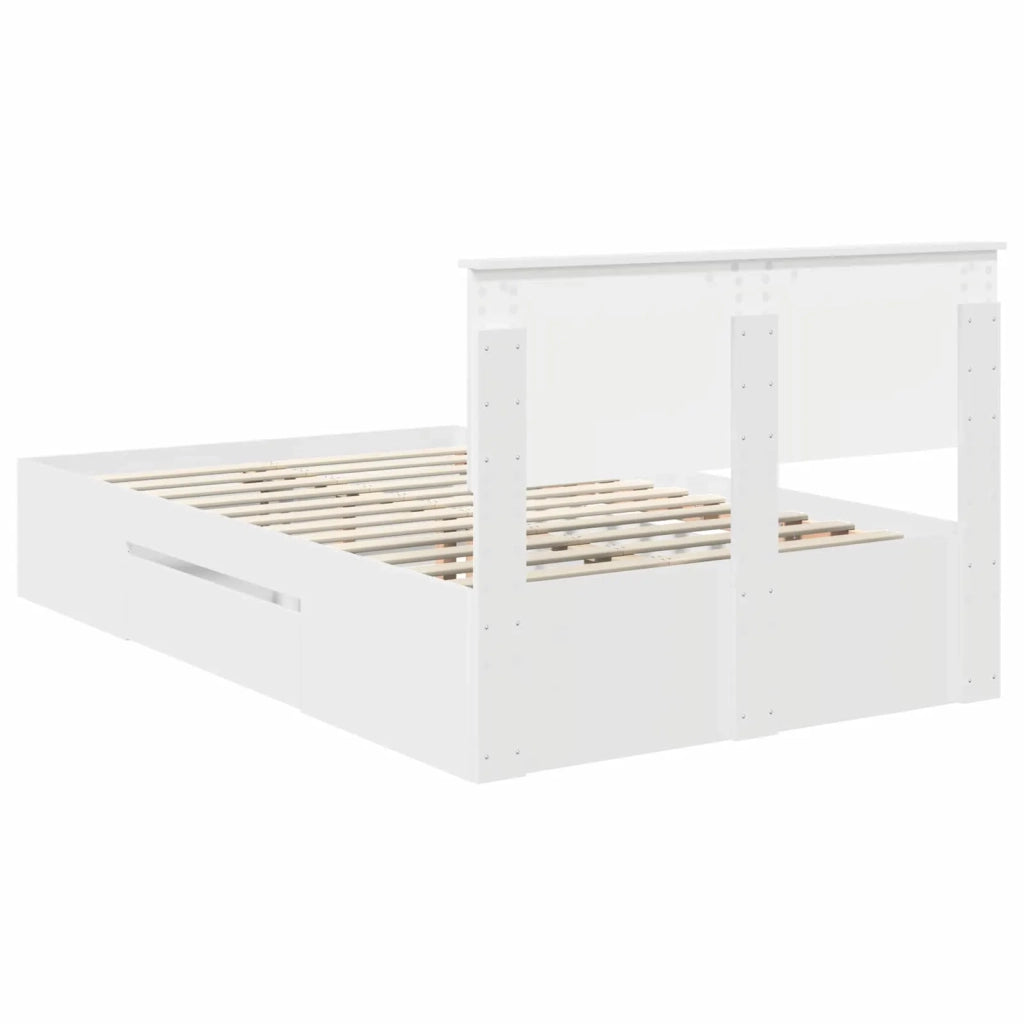 Struttura del letto-Giroletto-Rete del Letto Bianco 137 x 203 cm Legno multistrato 894827