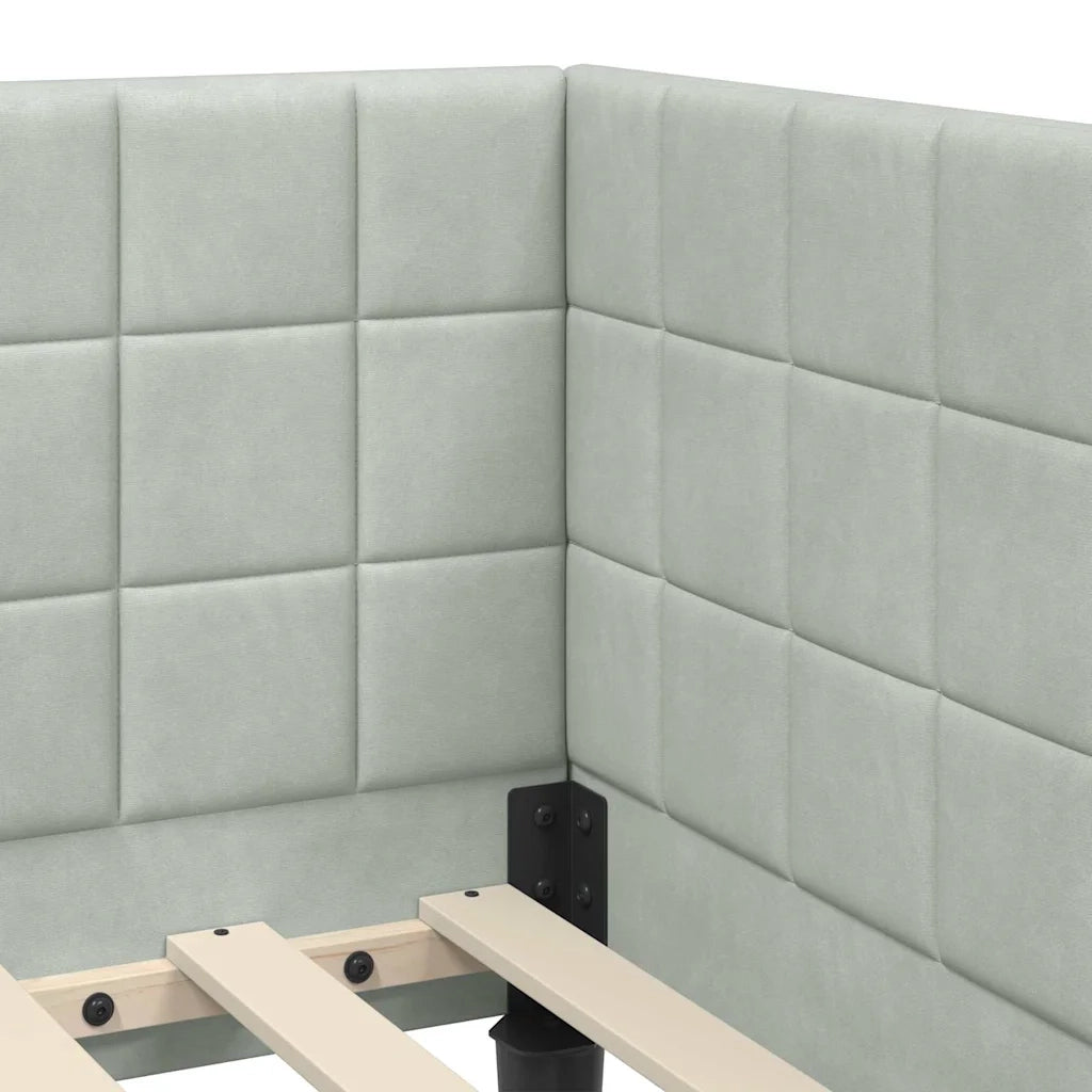 Struttura Letto Angolare con Materasso 2 pcs Grigio chiaro 3393948
