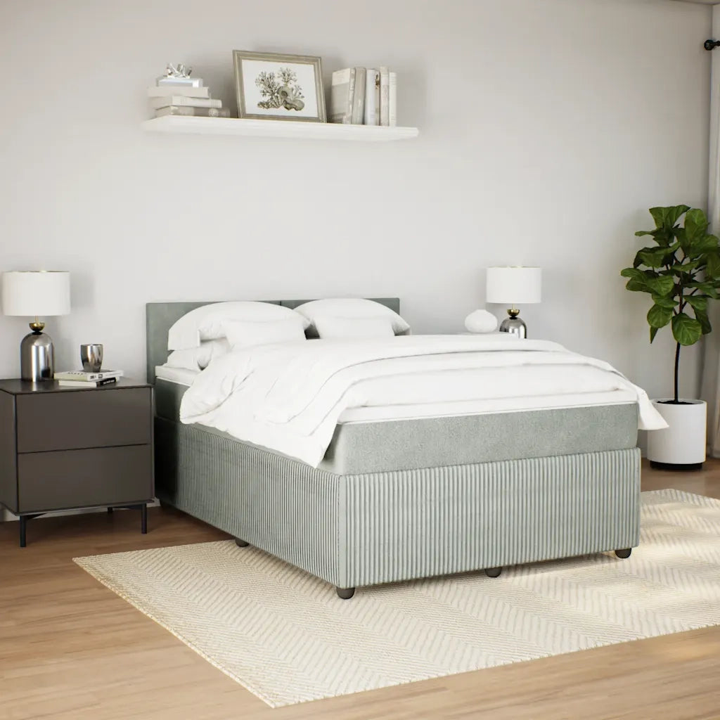 Giroletto a Molle con Materasso Grigio Chiaro 160x200cm Velluto 3287776