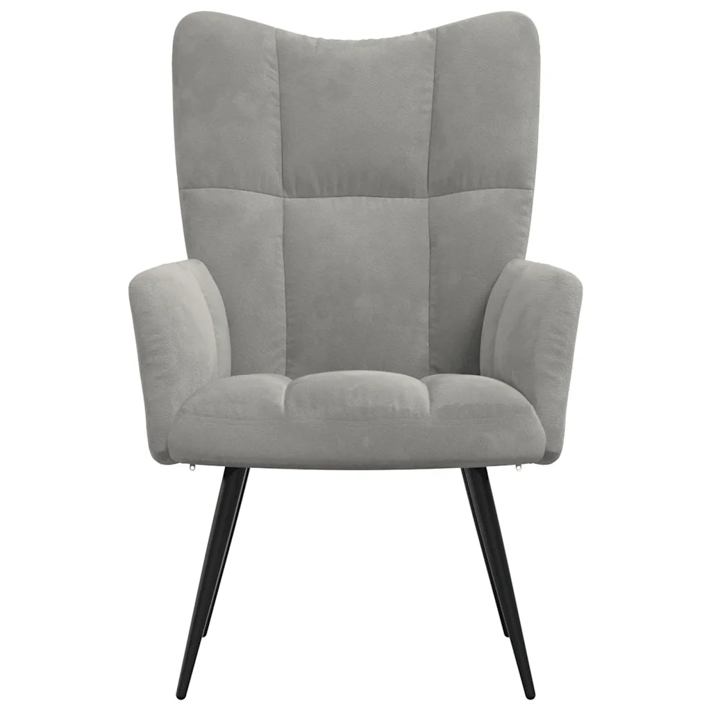 Poltrona Relax Grigio Chiaro in Velluto cod mxl 32709