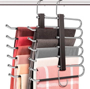 Broekhanger multifunzionale, spaziale, 2 pezzi, 6 diverse impugnature per appendiabito, impugnature pieghevoli, spaziale per pantaloni, sciarpe, jeans, abbigliamento, asciugamani, impugnature multiple