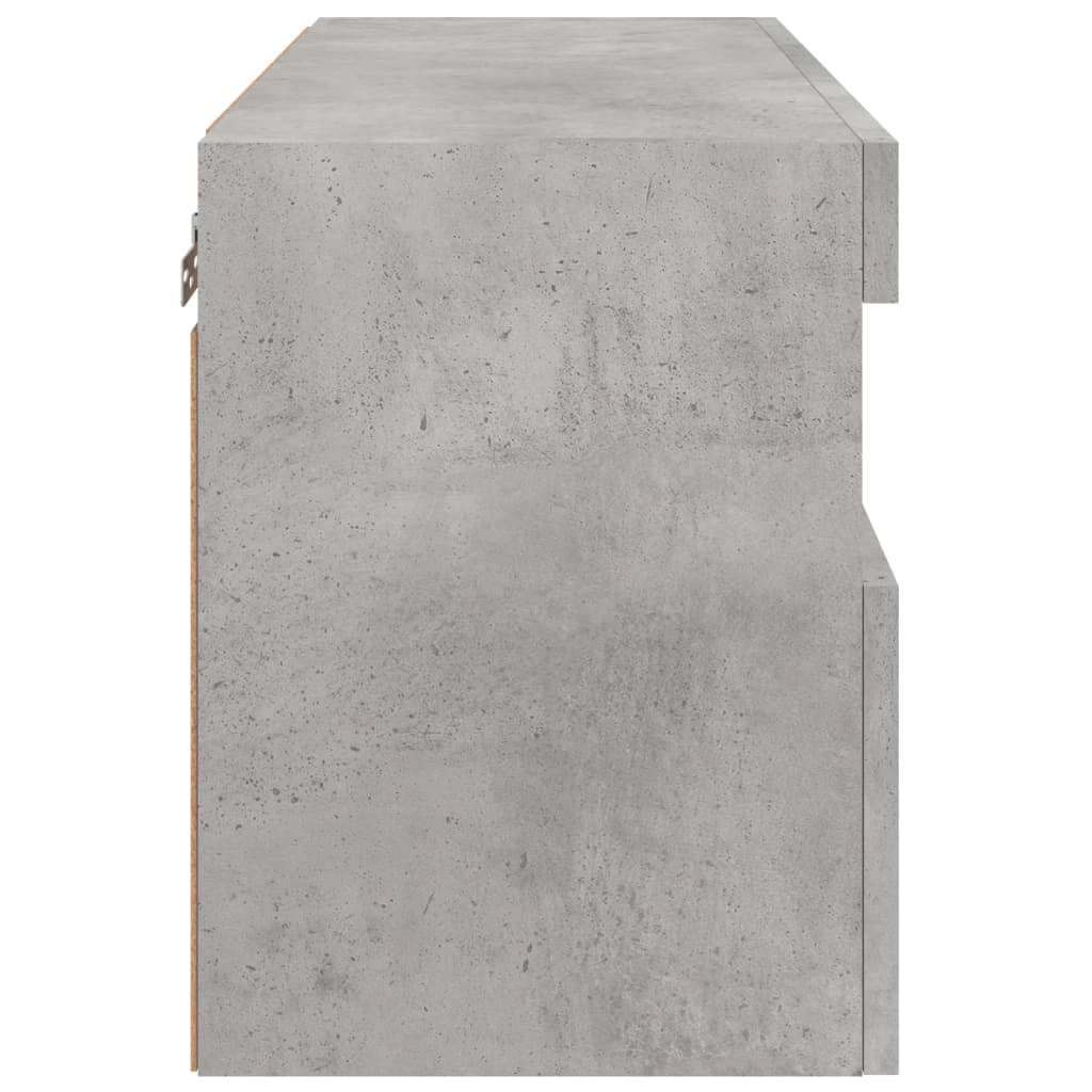 Mobile TV multimediale scaffale TV credenza mobile TV sala da pranzo soggiorno camera da letto montaggio a parete con luci LED 60 x 30 x 40 cm grigio 02_0027899