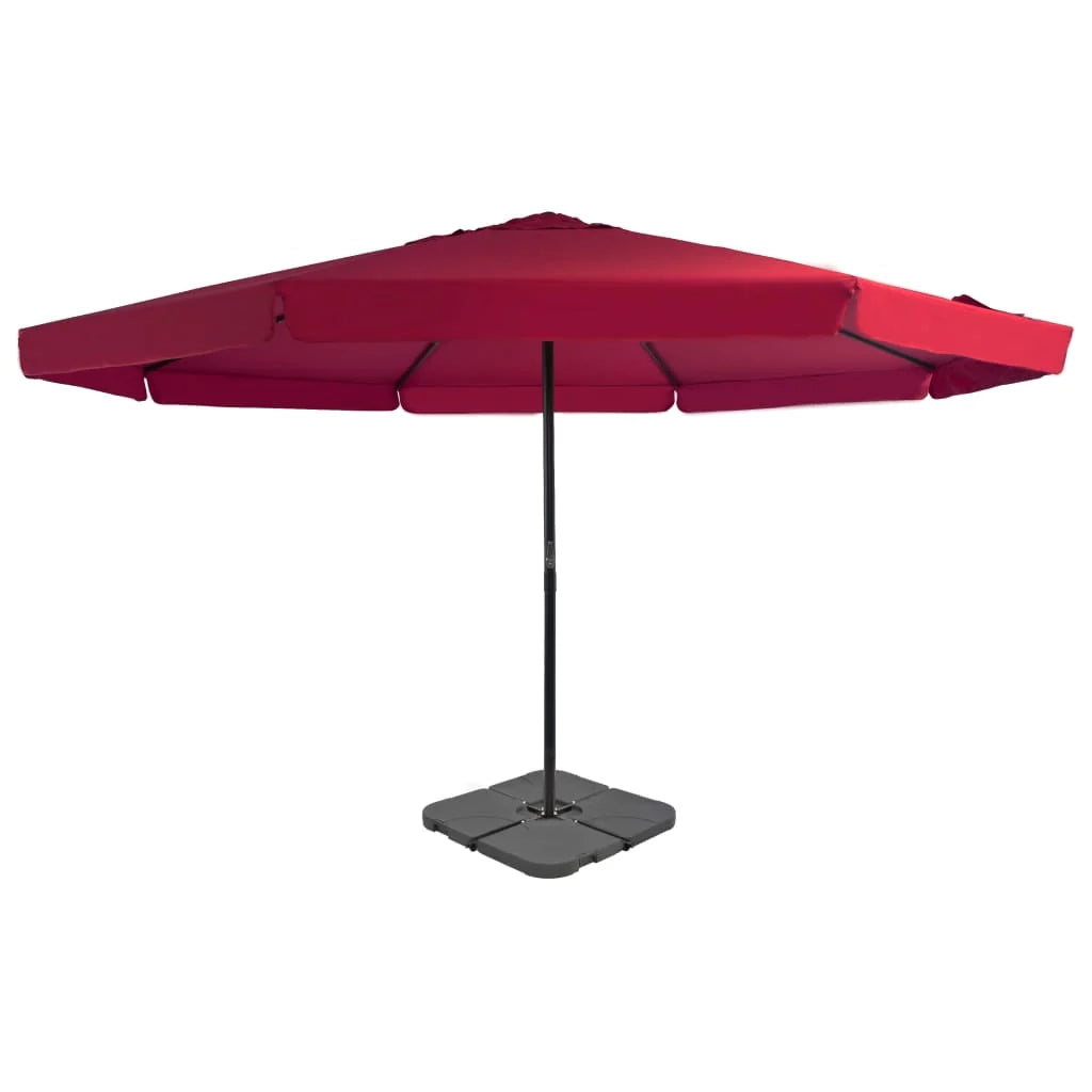 Ombrellone da esterno diametro 5 mt con base portatile rossa 02_0008048
