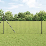 Recinzione con Posto Grigio 1,2 x 25 m Acciaio e PVC