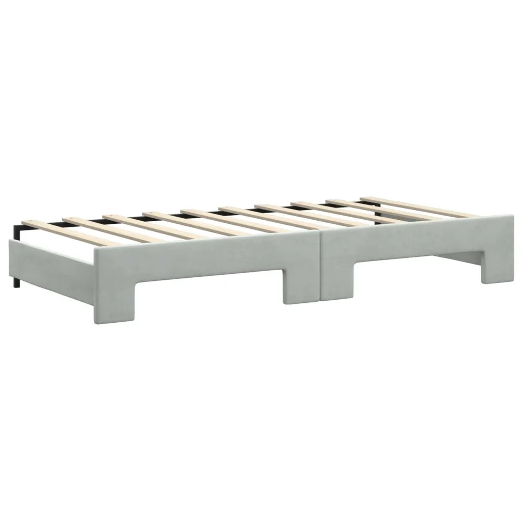 Divano Letto Estraibile Materassi Grigio Chiaro 90x190 Velluto