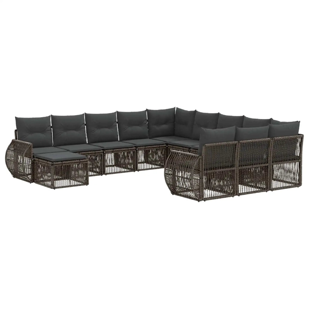 Set Divano da Giardino 12 pcs Grigio polyrattan 3435623