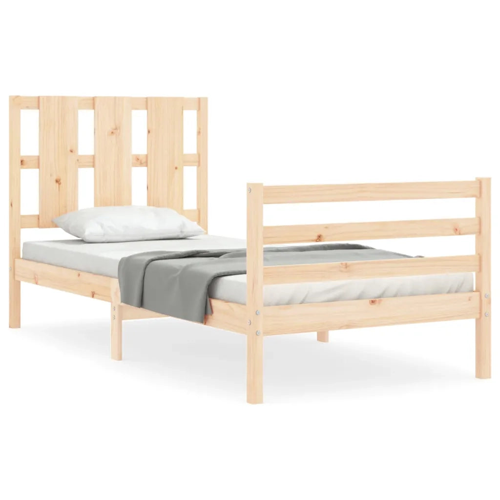 Giroletto con Testiera-Struttura Letto con testiera 100x200 cm in Legno Massello 511835