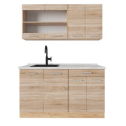 Vicco Cucina monoblocco Rovere Sonoma/Goldkraft 140 cm , PL Marmo
