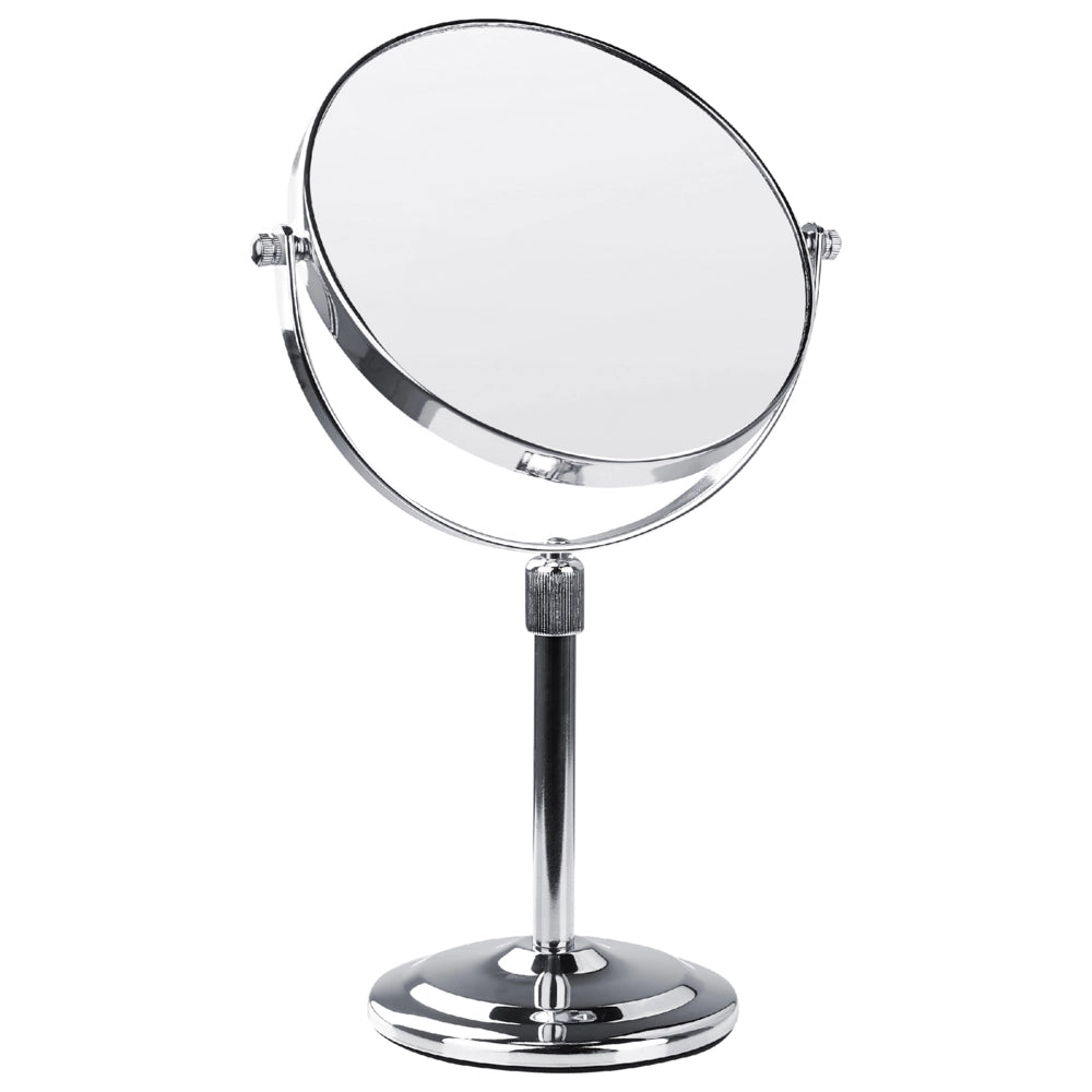 Specchio da trucco con ingrandimento color argento Ø 20 cm tavolo bagno camera da letto