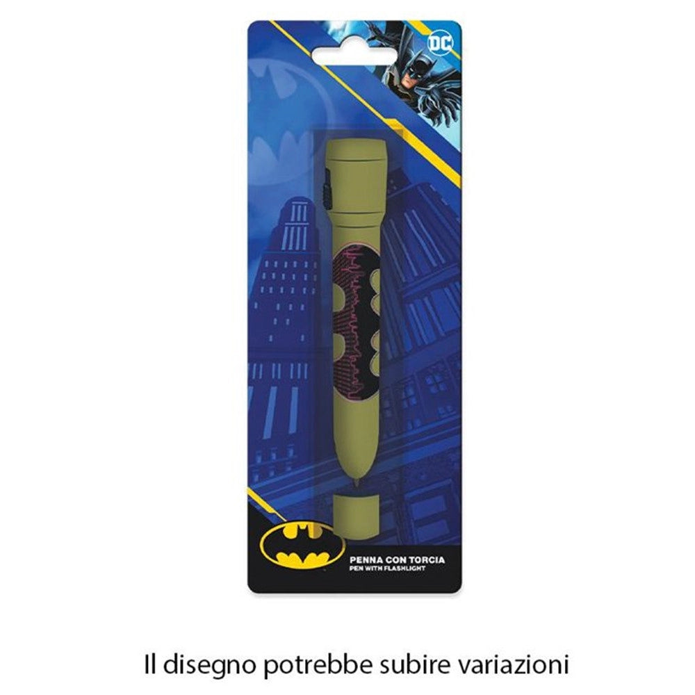 Trade Shop - Penna Con Torcia Grafica Batman Accessori Per Scuola Regalo Feste Bambini 954916 -