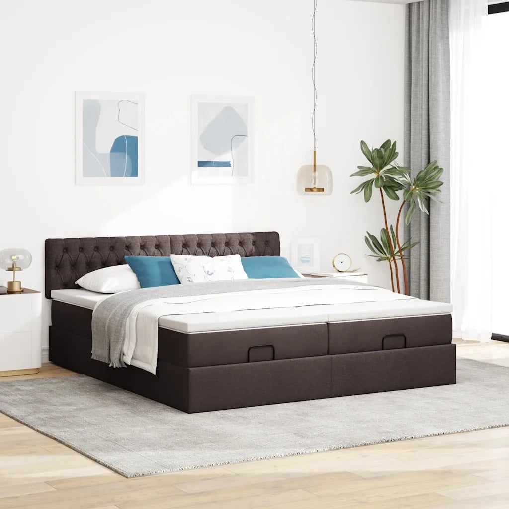 Struttura Letto Pouf con Materassi 180x200 cm in Tessuto 3312867