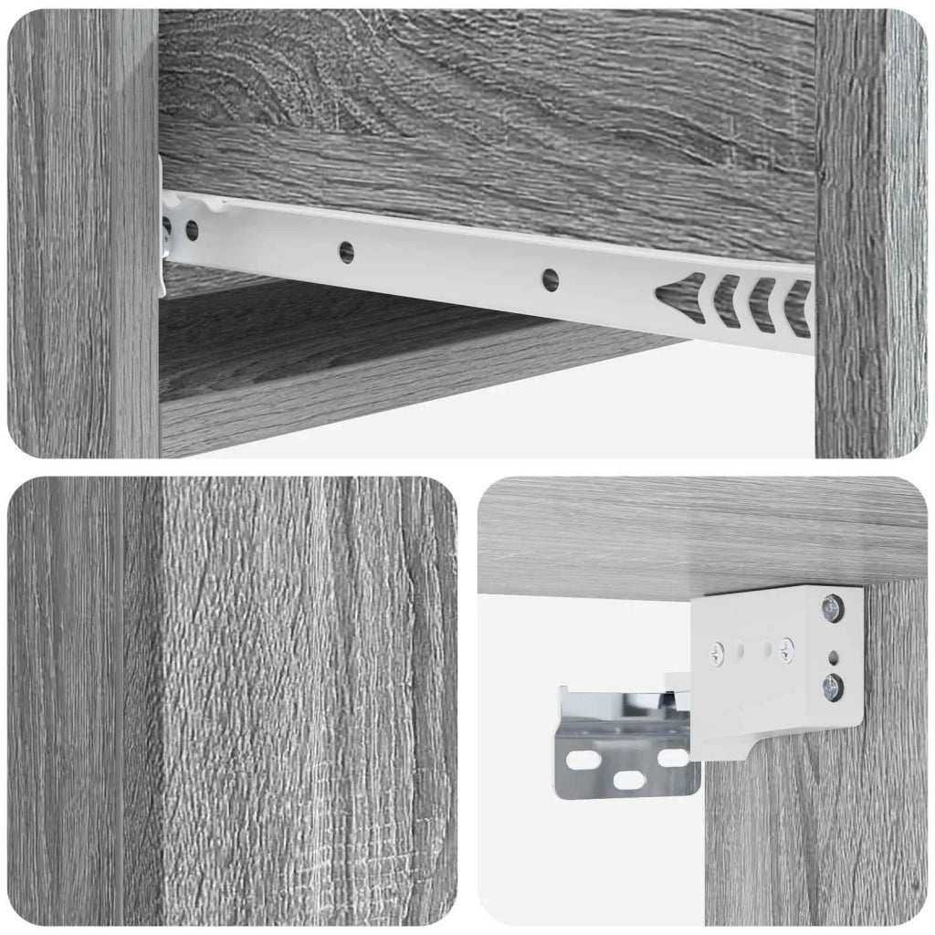 Tavolino da Parete Laterale Grigio Sonoma 87,5 x 34,5 x 17 cm 898331