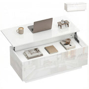 Tavolino da salotto moderno con 2 cassetti ¨C Minimal ¨C bianco lucido