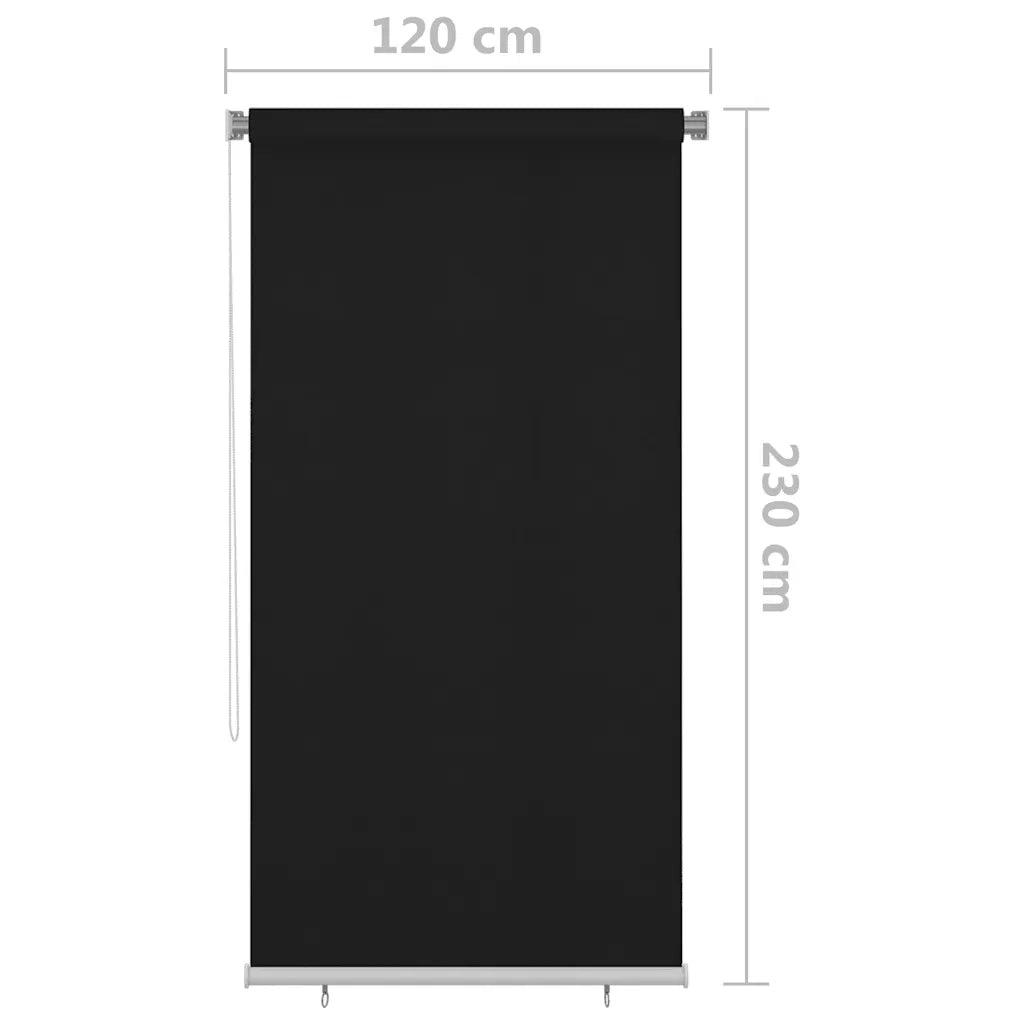 Tenda a Rullo per Esterni-Tenda da sole avvolgibile 120x230 cm Nera