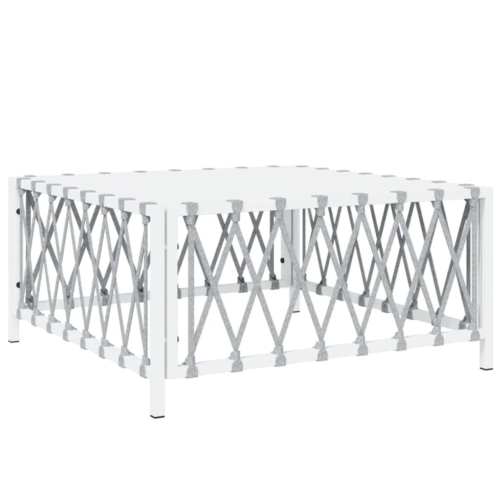 Set di mobili da giardino mobili da esterno con cuscini 5 pezzi acciaio bianco 02_0018304