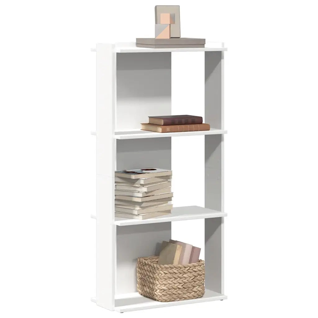 Libreria a 3 Ripiani-Scaffale per Libri-Mobile di Stoccaggio Bianca 60x30x120 cm in Legno Multistrato