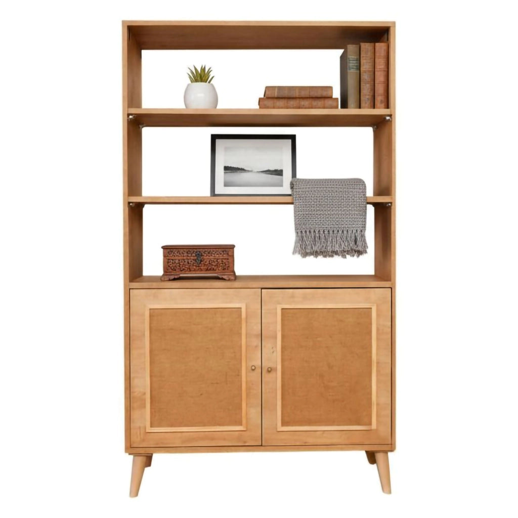 Libreria Suva, Scaffale da ufficio, Mobile portalibri, Biblioteca, 90x40h110 cm, Quercia
