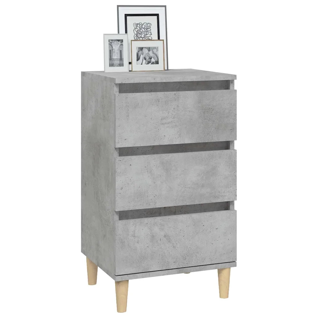 Comodino Grigio Cemento 40x35x70 cm in Legno Multistratocod mxl 89928