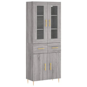 Credenza | Madia | Buffet da pranzo | Armadio da pranzo Grigio Sonoma 69,5x34x180 cm in Legno Multistrato